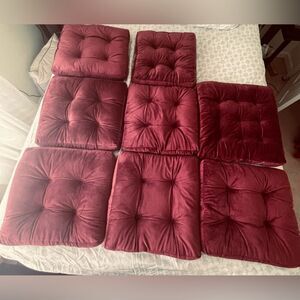 Summer Bed Pillows - Couch Pillows - Burgundy Red - 6 count